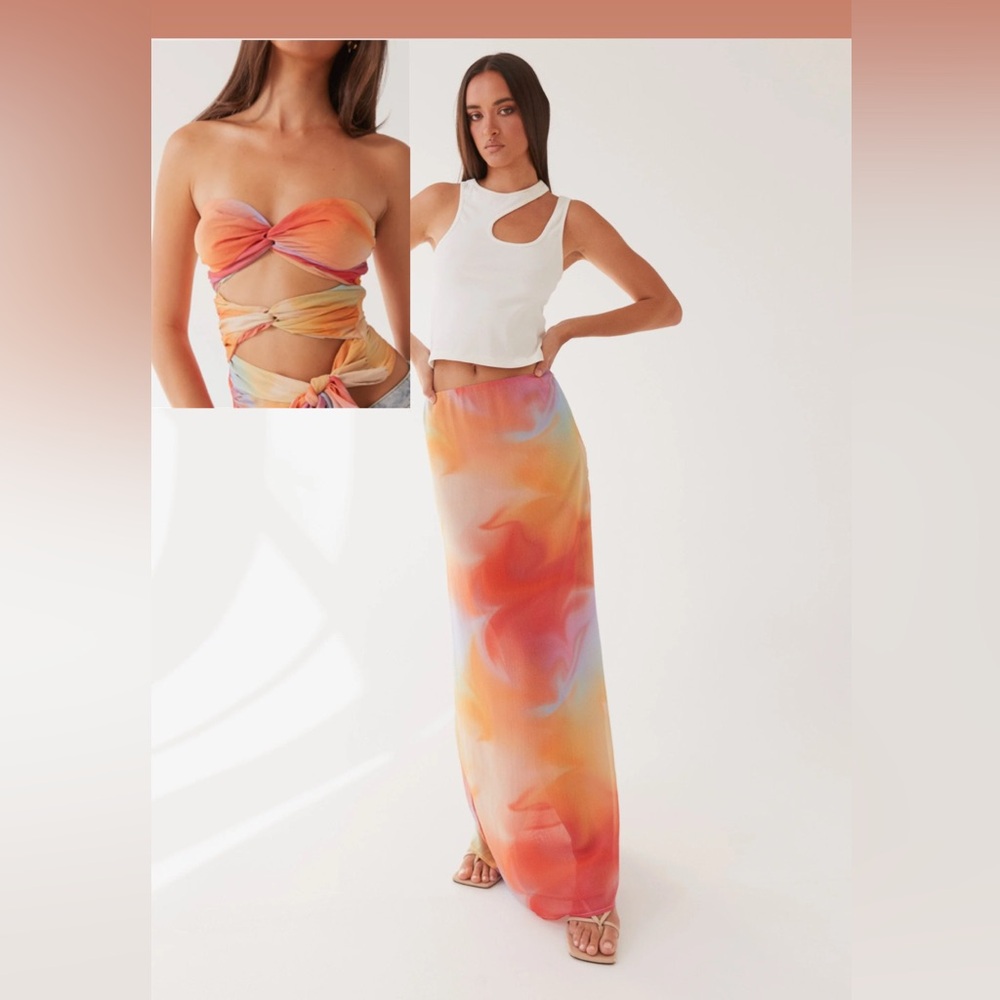 peppermayo sunlight cascade skirt set US4